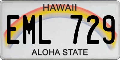 HI license plate EML729