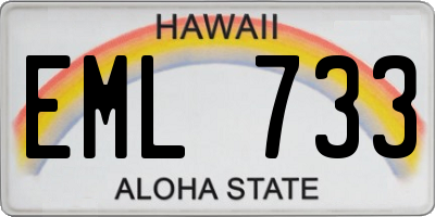 HI license plate EML733