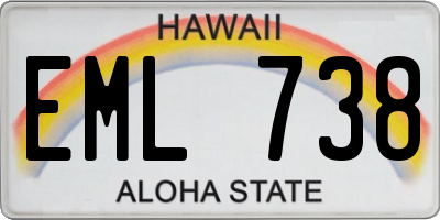 HI license plate EML738