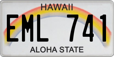 HI license plate EML741