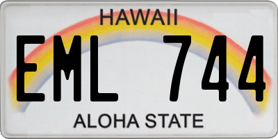 HI license plate EML744