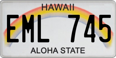HI license plate EML745