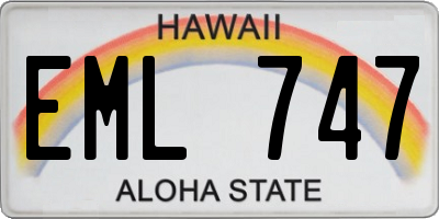 HI license plate EML747