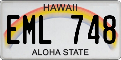 HI license plate EML748