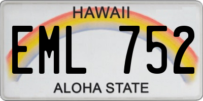 HI license plate EML752