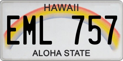HI license plate EML757
