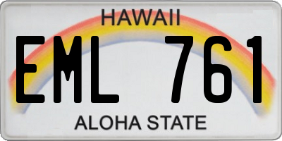 HI license plate EML761