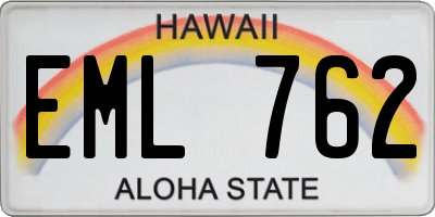 HI license plate EML762