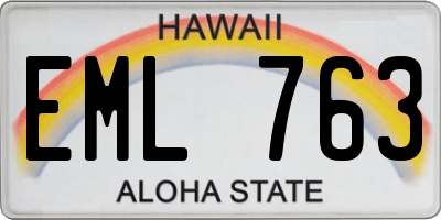 HI license plate EML763