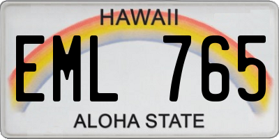 HI license plate EML765