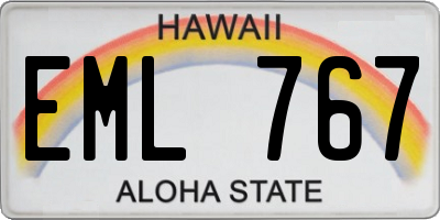 HI license plate EML767
