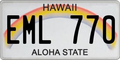 HI license plate EML770
