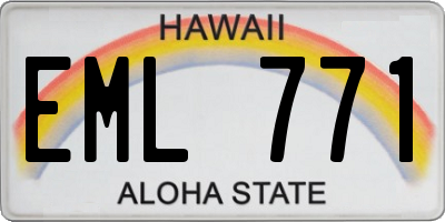 HI license plate EML771