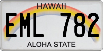 HI license plate EML782