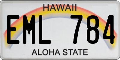 HI license plate EML784