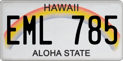 HI license plate EML785
