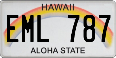 HI license plate EML787
