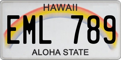 HI license plate EML789