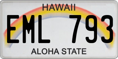 HI license plate EML793