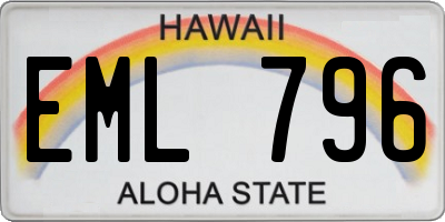 HI license plate EML796