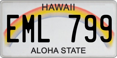 HI license plate EML799