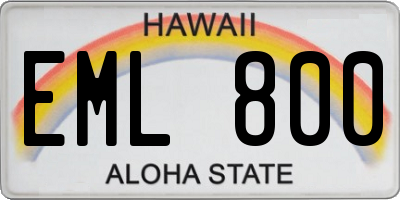 HI license plate EML800