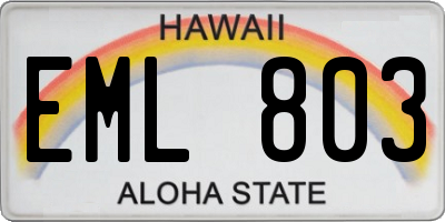 HI license plate EML803