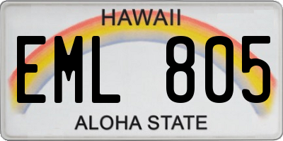 HI license plate EML805