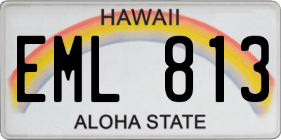 HI license plate EML813