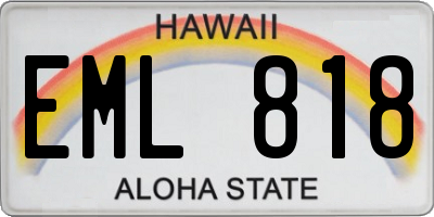 HI license plate EML818