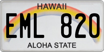 HI license plate EML820