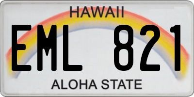 HI license plate EML821