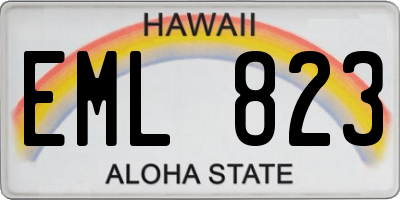 HI license plate EML823