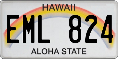 HI license plate EML824