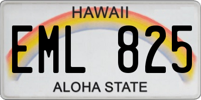 HI license plate EML825