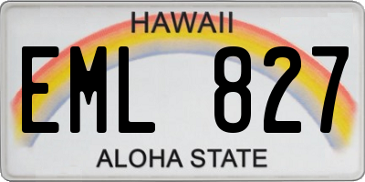 HI license plate EML827