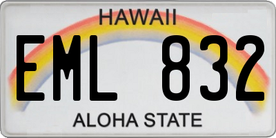 HI license plate EML832