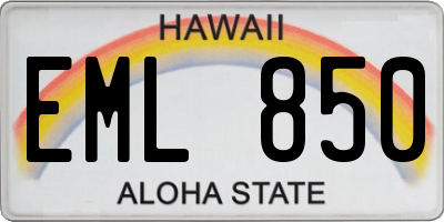 HI license plate EML850