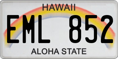 HI license plate EML852