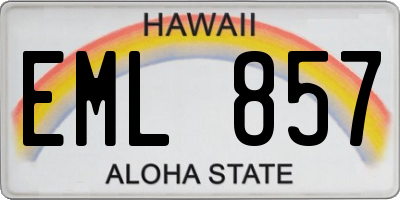 HI license plate EML857