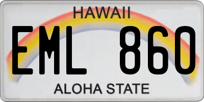 HI license plate EML860
