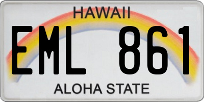 HI license plate EML861