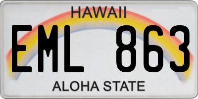 HI license plate EML863