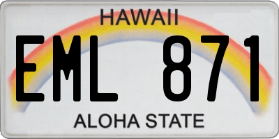 HI license plate EML871