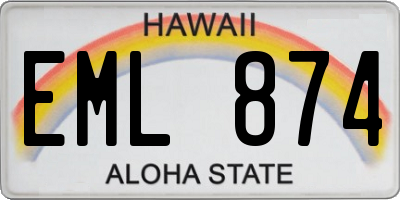 HI license plate EML874