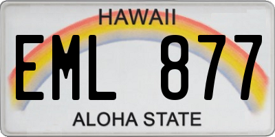 HI license plate EML877