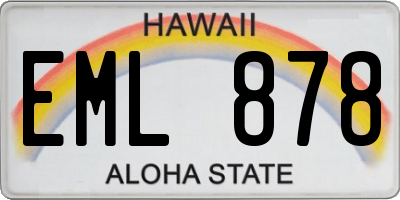 HI license plate EML878