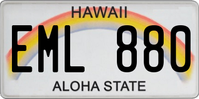 HI license plate EML880