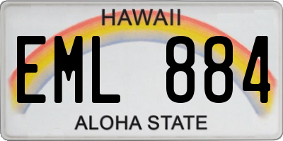 HI license plate EML884
