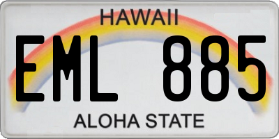 HI license plate EML885